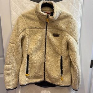 L.L. Bean Tan Sherpa Fleece Jacket